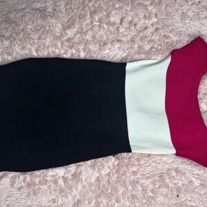 Bebe Dress in Black, White, and Pink